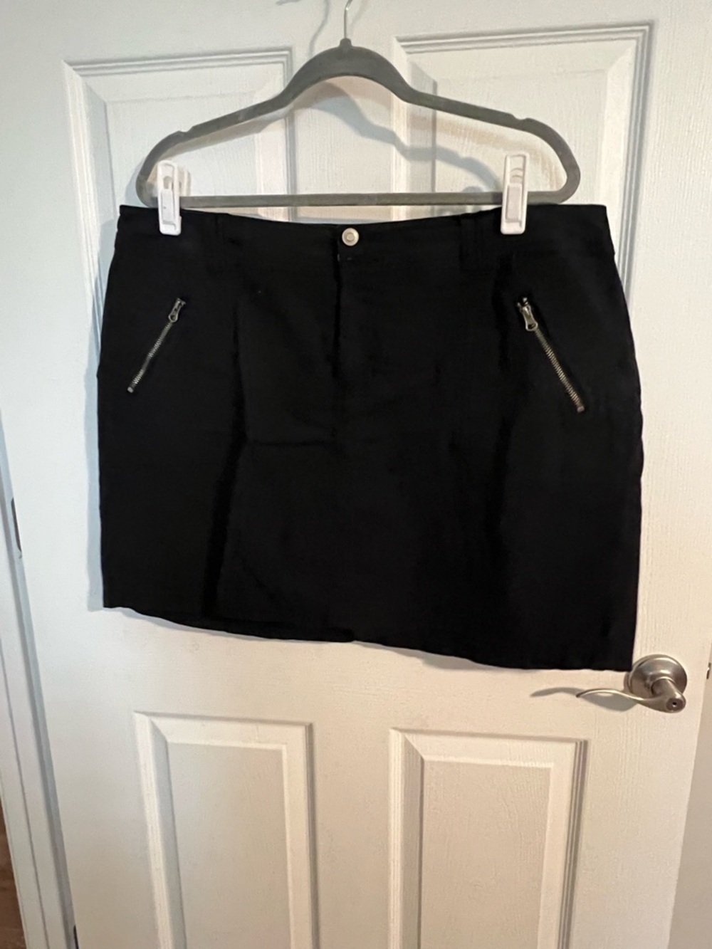 Lane Bryant Black Mini Skirt with Zip Details